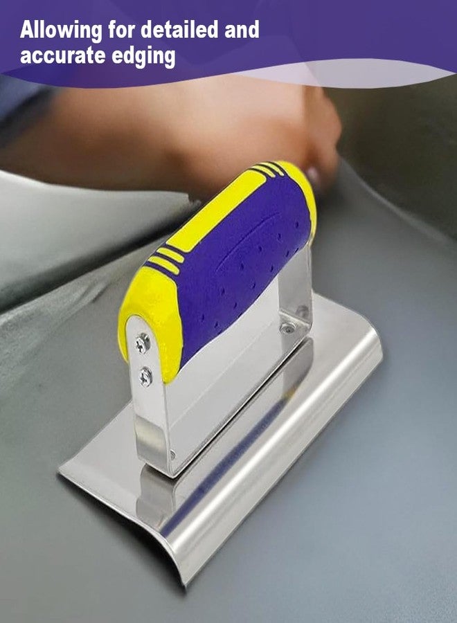 Serplex أداة تشكيل زوايا الخرسانة من الفولاذ المقاوم للصدأ من سيربلكس®، ذات حافة منحنية ومقبض مانع للانزلاق، أداة تشكيل زوايا الجدران الجافة، أداة تنعيم الأسطح على الألواح والأرصفة وممرات السيارات والخرسانة المزخرفة - Image 4